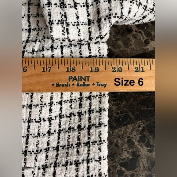 J Crew Women's Tweed Blazer Collared Office Lady Jacket Checked White Size 6 - Picture 6 of 9